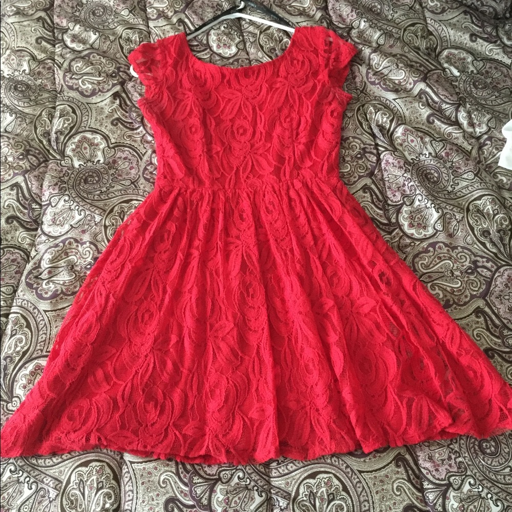 Beautiful red knee length dress